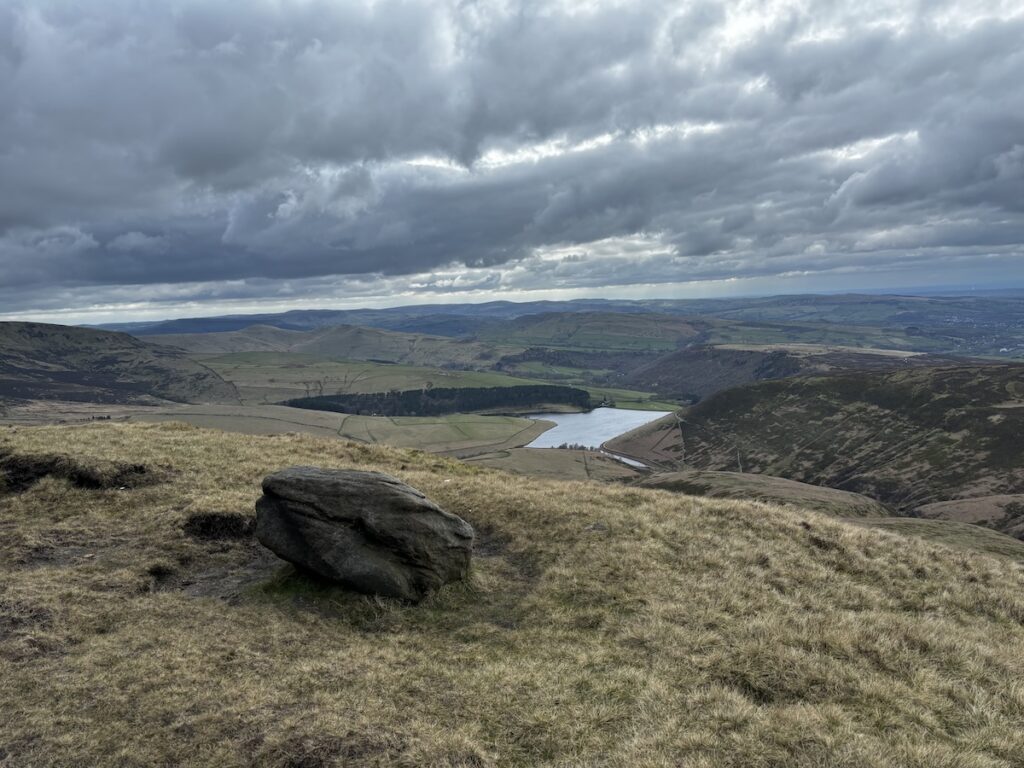 glorious view of a reservoir from Kinder Scout